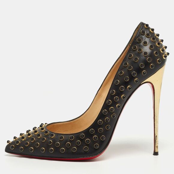 Christian Louboutin Black Studded Leather So Kate Pumps Size 41 - Picture 1 of 4